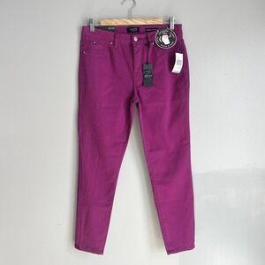 Curve Appeal Minimalist Jegging Magenta Purple Mid Rise Skinny Ankle Pants 8 NWT